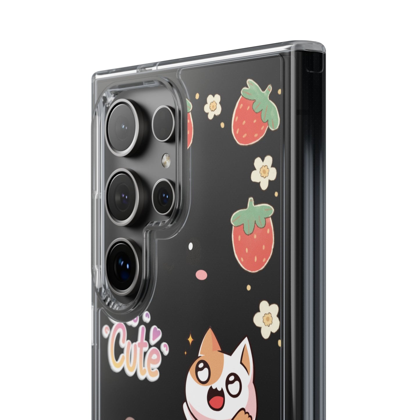 Phone Case, Kawaii Kitty Cute Clear Phone Cover, Fun Colorful Transparent Case, See thru iPhone Case, Charm Design, Gift for Cat Lovers,