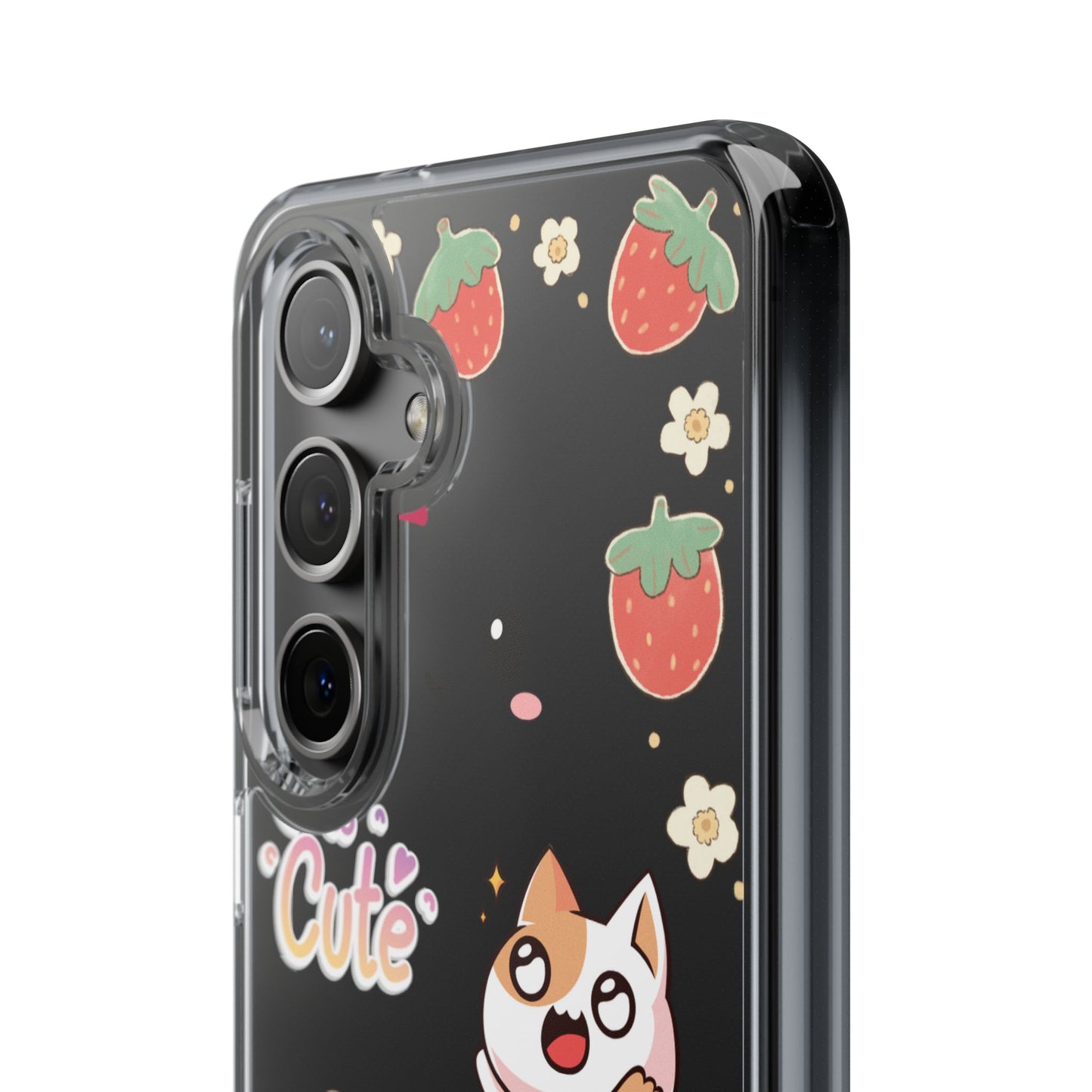 Phone Case, Kawaii Kitty Cute Clear Phone Cover, Fun Colorful Transparent Case, See thru iPhone Case, Charm Design, Gift for Cat Lovers,