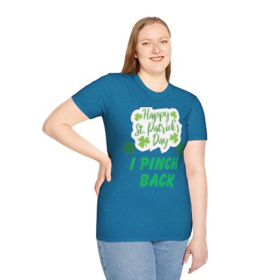 St Patricks Day T-Shirt, Pinch Back Tee, Happy Holiday Shirt, Unisex Softstyle Top, Green Clover Apparel