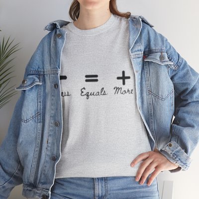 Unisex Heavy Cotton Tee Less Equals More Comfortable, Cotton and Stylish T-Shirt for Men & Women, Casual Fit, Perfect for Everyday Wear