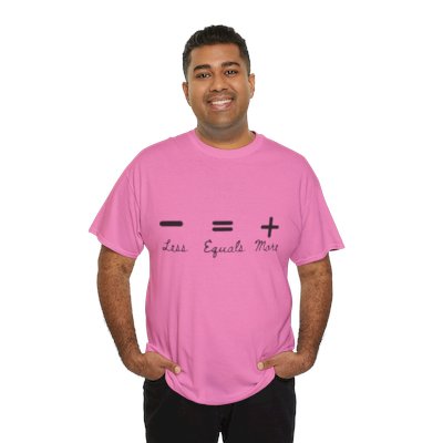 Unisex Heavy Cotton Tee Less Equals More Comfortable, Cotton and Stylish T-Shirt for Men & Women, Casual Fit, Perfect for Everyday Wear