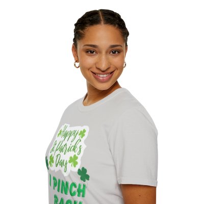 St Patricks Day T-Shirt, Pinch Back Tee, Happy Holiday Shirt, Unisex Softstyle Top, Green Clover Apparel