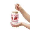 Cat Lover Sipper Glass, Valentine Gift, Fur-Ever Love, 16oz,  Cat Paws Hearts, Glassware, Cute Drinkware