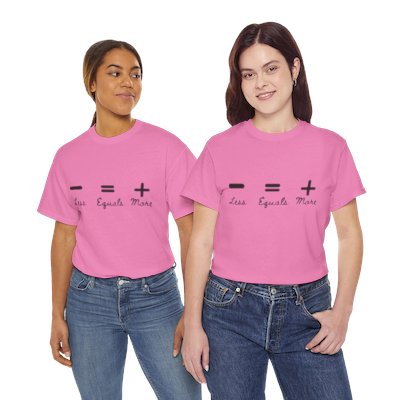 Unisex Heavy Cotton Tee Less Equals More Comfortable, Cotton and Stylish T-Shirt for Men & Women, Casual Fit, Perfect for Everyday Wear