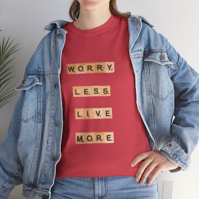 Unisex Heavy Cotton Tee  "Work Less, Live More" T-Shirt for Men & Women  Comfortable, Casual Fit, Soft Cotton Fabric, Everyday Wear