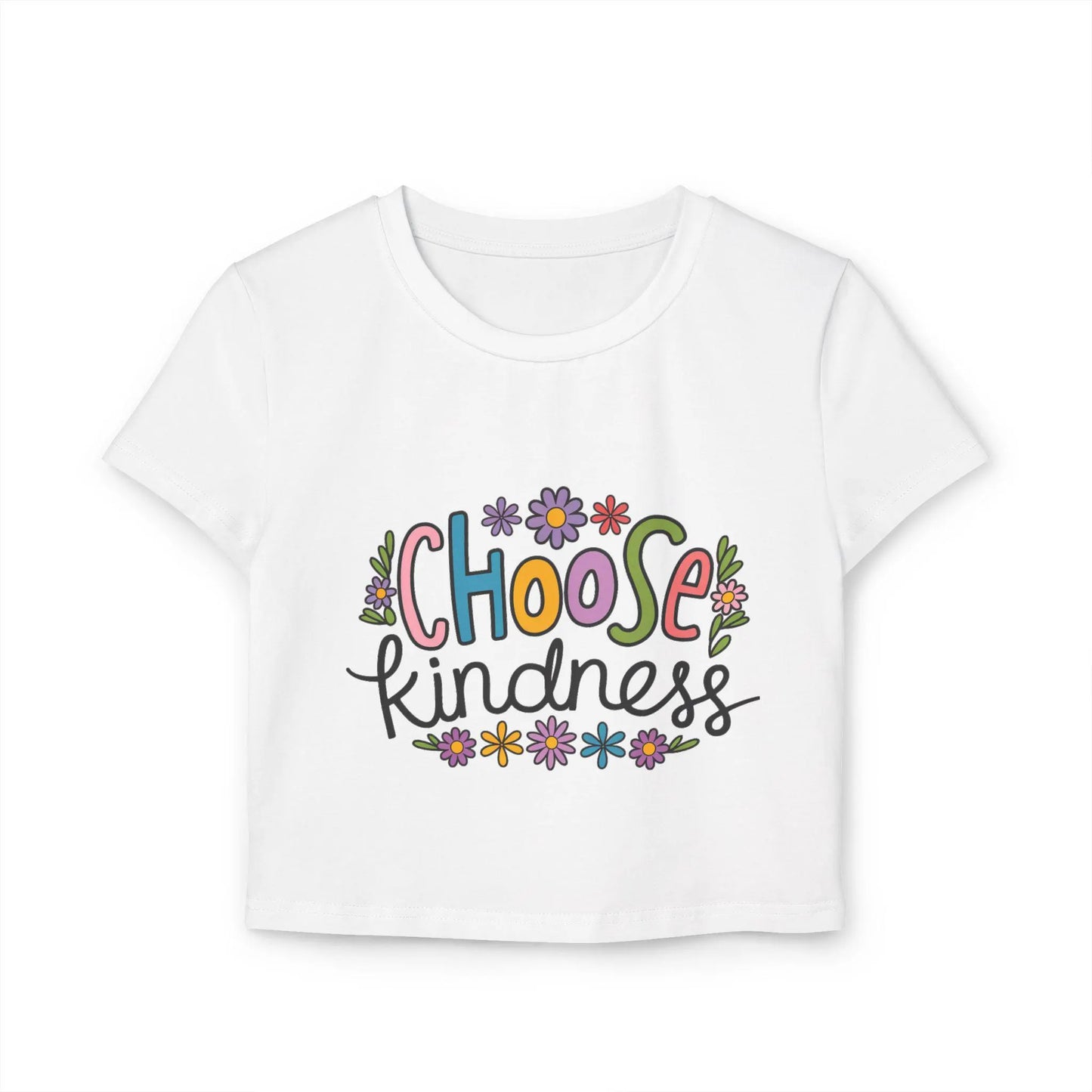 Baby Tee, Choose Kindness Shirt, Minimalist Women's T-Shirt, Inspirational Graphic Tee, Positive Vibes Top, Kindness Tee, Gift for Her,